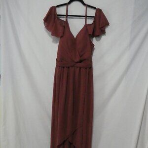 SHEIN - Curve | 1X | Sable Off-Shoulder High-Low Dress | Ruffle Sleeves